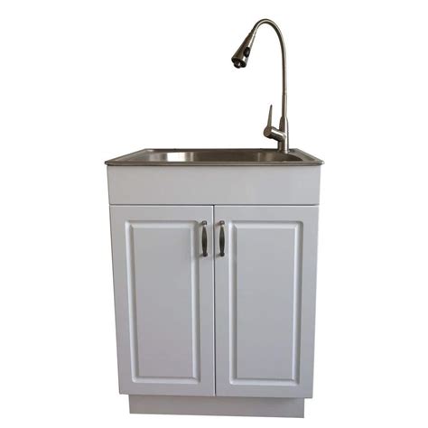 glacier bay all-in-one stainless steel laundry utility sink and cabinet|glacier bay sink mounting hardware.